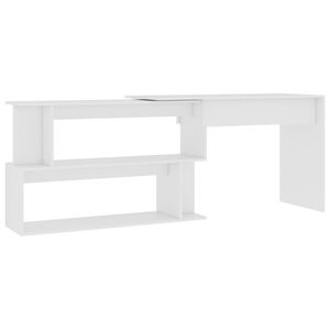 vidaXL Bureau d'angle Blanc 200x50x76 cm Bois d'ing&eacute;nierie