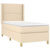 vidaXL Sommier &agrave; lattes de lit avec matelas Cr&egrave;me 100x200 cm Tissu