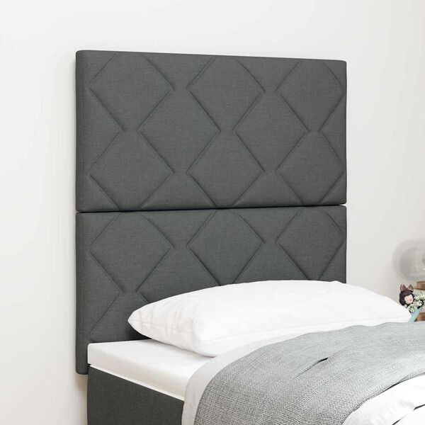 vidaXL T&ecirc;te de lit avec t&ecirc;te de lit Gris fonc&eacute; 80 cm Cuir synth&eacute;tique