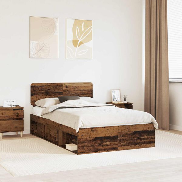 vidaXL Cadre de lit Bois ancien 120 x 200 cm Pin massif