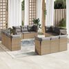 vidaXL Salon de jardin avec coussins 12 pcs beige r&eacute;sine tress&eacute;e