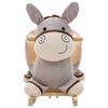 vidaXL &Acirc;ne &agrave; bascule avec dossier Peluche 60x32x55 cm Gris
