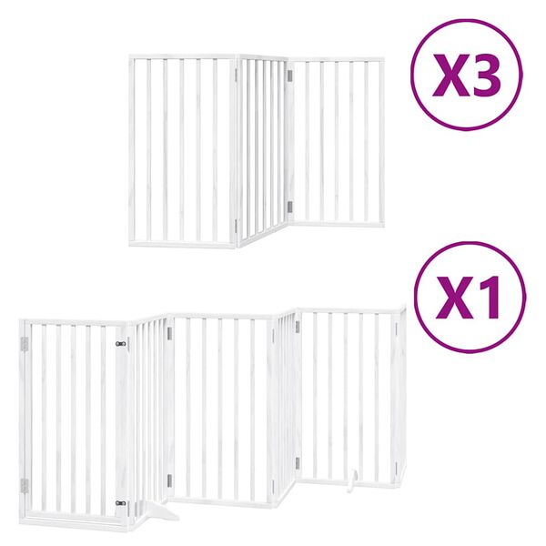 vidaXL Barri&egrave;re pour chien porte pliable 15 panneaux bois de peuplier