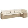 vidaXL Salon de jardin avec coussins 6 pcs beige r&eacute;sine tress&eacute;e