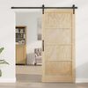 vidaXL Porte coulissante Naturel et Noir 93 x 202 cm Pin massif
