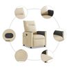vidaXL Fauteuil inclinable Cr&egrave;me Tissu