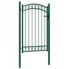 vidaXL Portail de cl&ocirc;ture avec dessus arqu&eacute; Acier 100x150 cm Vert