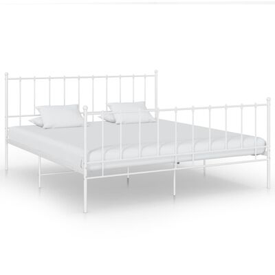 vidaXL Cadre de lit sans matelas blanc métal 140x200 cm