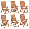 vidaXL Fauteuils pliants inclinables 6 pcs 56x72x107 cm bois d'acacia