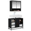 vidaXL Ensemble de mobilier de salle de bain 2 pcs Ch&ecirc;ne noir