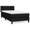 vidaXL Sommier &agrave; lattes de lit avec matelas Noir 90x190 cm Tissu