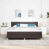 vidaXL Lit &agrave; ressort LED avec matelas Marron fonc&eacute; 180 x 200 cm tissu