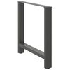 vidaXL Pieds de table &agrave; manger Anthracite 2 pi&egrave;ces 70 x (72-73) cm Acier