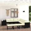 vidaXL Salon de jardin 12 pcs avec coussins R&eacute;sine tress&eacute;e Noir