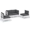 vidaXL Salon de jardin 4 pcs avec coussins bois de pin massif
