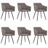 vidaXL Chaises &agrave; manger lot de 6 taupe tissu