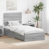 vidaXL Cadre de lit Gris Sonoma 90 x 190 cm Bois d'ing&eacute;nierie