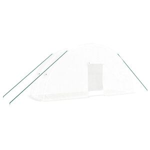 vidaXL Serre avec cadre en acier blanc 12 m&sup2; 6x2x2,85 m