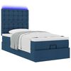 vidaXL Cadre de lit ottoman avec matelas bleu 90x190 cm tissu
