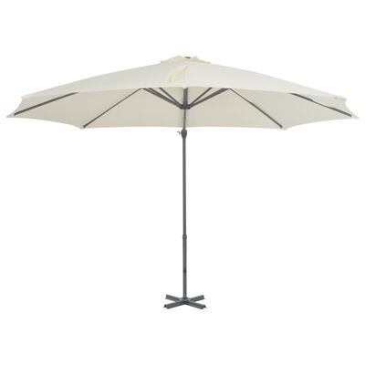 vidaXL Parasol de jardin en porte-à-faux et poteau en aluminium sable