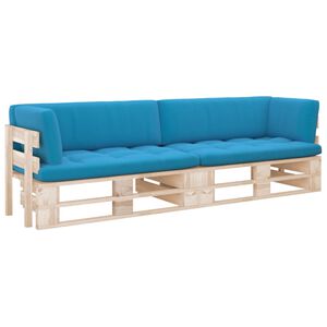 vidaXL Canap&eacute; palette 2 places avec coussins Bois de pin impr&eacute;gn&eacute;