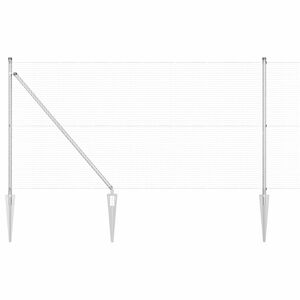 vidaXL Cl&ocirc;ture en fil soud&eacute; avec pointes 10 x 0,8 m Acier galvanis&eacute;