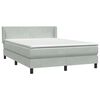 vidaXL Sommier &agrave; lattes de lit et matelas gris clair 160x210cm velours