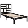 vidaXL Cadre de lit sans matelas noir bois massif 75x190 cm