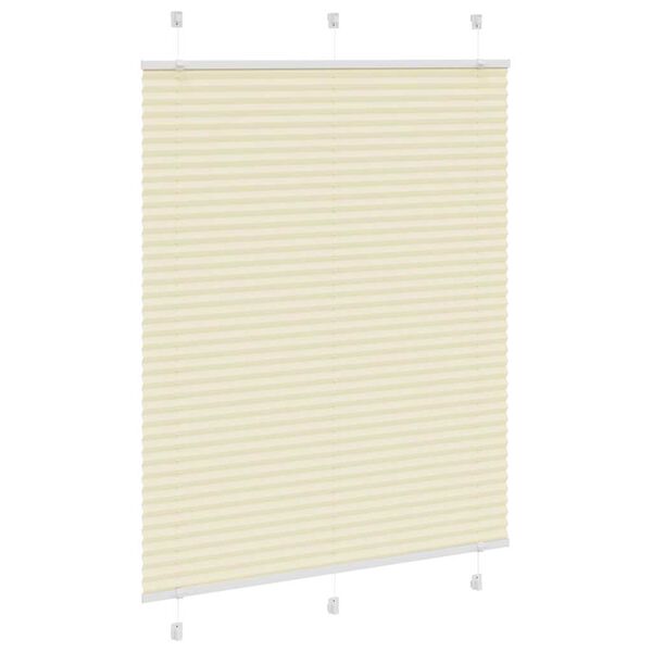 vidaXL Store pliss&eacute; cr&egrave;me 110x100cm largeur du tissu 109,4cm polyester