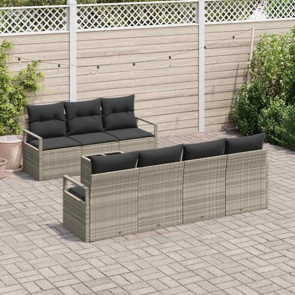 vidaXL Ensemble de canapé de jardin 8 pcs Gris clair et gris foncé