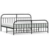 vidaXL Cadre de lit m&eacute;tal sans matelas avec pied de lit noir 193x203cm