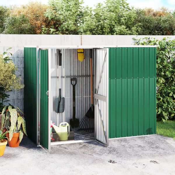 vidaXL Abri &agrave; outils de jardin Vert 225x89x161 cm Acier galvanis&eacute;