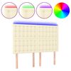 vidaXL T&ecirc;te de lit &agrave; LED Cr&egrave;me 144x5x118/128 cm Similicuir