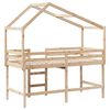 vidaXL Lit superpos&eacute; avec &eacute;chelle et toit sans matelas 90x190 cm