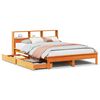 vidaXL Lit biblioth&egrave;que sans matelas cire marron 160x200 cm pin massif