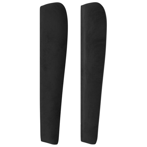 vidaXL T&ecirc;te de lit avec oreilles Noir 203x23x118/128 cm Velours