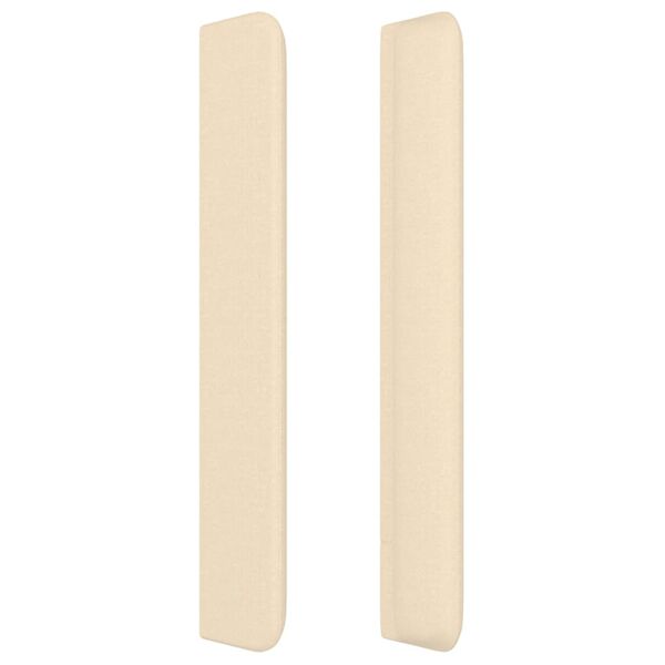 vidaXL T&ecirc;te de lit avec oreilles Cr&egrave;me 163x16x118/128 cm Tissu