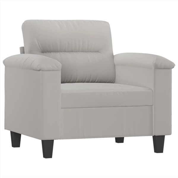 vidaXL Fauteuil gris clair 60 cm tissu microfibre