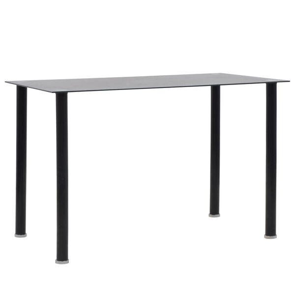 vidaXL Ensemble de mobilier 5 pcs Similicuir et acier Verre Noir