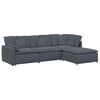 vidaXL Canap&eacute; modulaire et repose-pieds et coussins velours gris fonc&eacute;