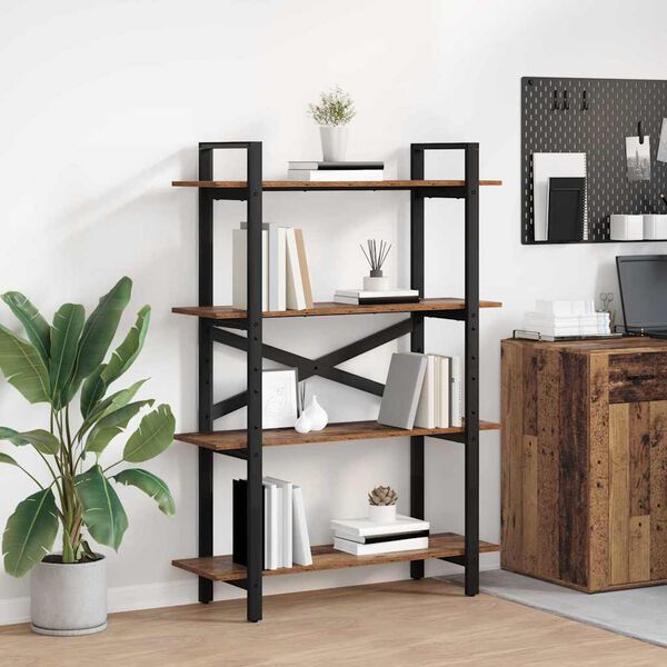 vidaXL &Eacute;tag&egrave;re Bois Ancien 100 x 33,5 x 140 cm Bois d'ing&eacute;nierie