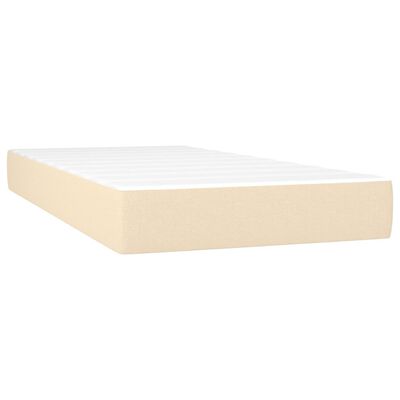 vidaXL Sommier à lattes de lit avec matelas Crème 200x200 cm Tissu