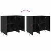 vidaXL Buffet Ch&ecirc;ne noir 89,5 x 34 x 80 cm Bois d'ing&eacute;nierie