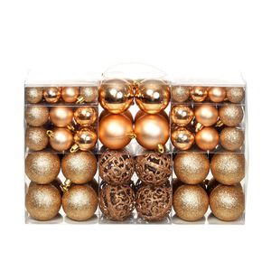 vidaXL Ensemble de boules de No&euml;l 100 pcs 3/4/6 cm Rose/Dor&eacute;