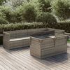 vidaXL Salon de jardin 7 pcs avec coussins Gris R&eacute;sine tress&eacute;e