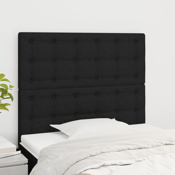 vidaXL T&ecirc;te de lit Noir 90x5x118/128 cm Tissu