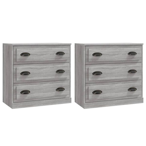 vidaXL Buffets 2 pcs sonoma gris bois d'ingénierie