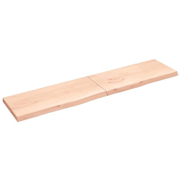 vidaXL Dessus de table 220x50x(2-6) cm bois de ch&ecirc;ne massif non trait&eacute;