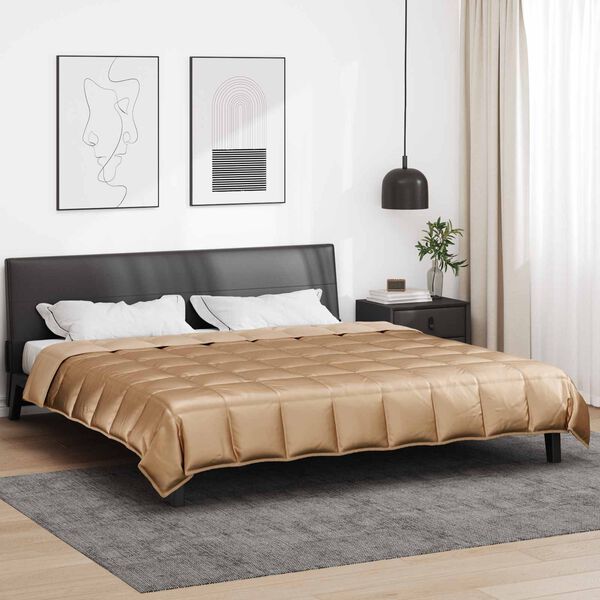 vidaXL Duvet d'&eacute;t&eacute; simple Dor&eacute; 200 x 200 cm Satin et Microfibre