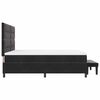 vidaXL Lit &agrave; ressorts avec matelas Noir 180 x 200 cm Velours